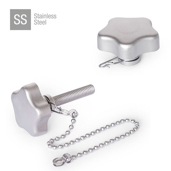AISI 316 Stainless Steel Star Knobs with Loss Protection GN 5334.13
