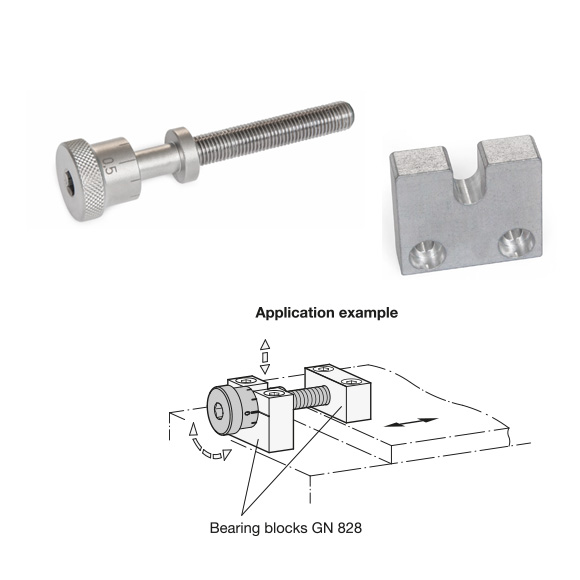 Adjusting Screws GN 827 and Bearing Blocks GN 828
